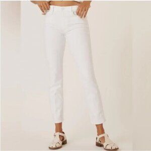 Mother jeans white denim 32 The Mid Rise Dazzler Ankle